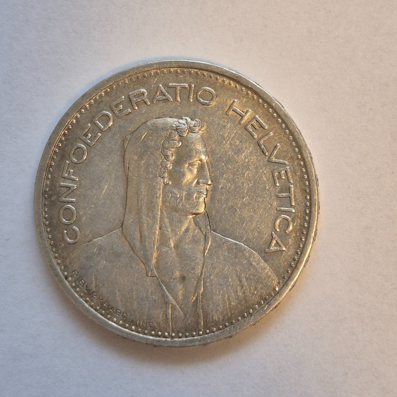 Alle Münzen: 5 Franken 1952 Schweiz - Silber – Gebraucht aus Schlieren von num.boutique 1