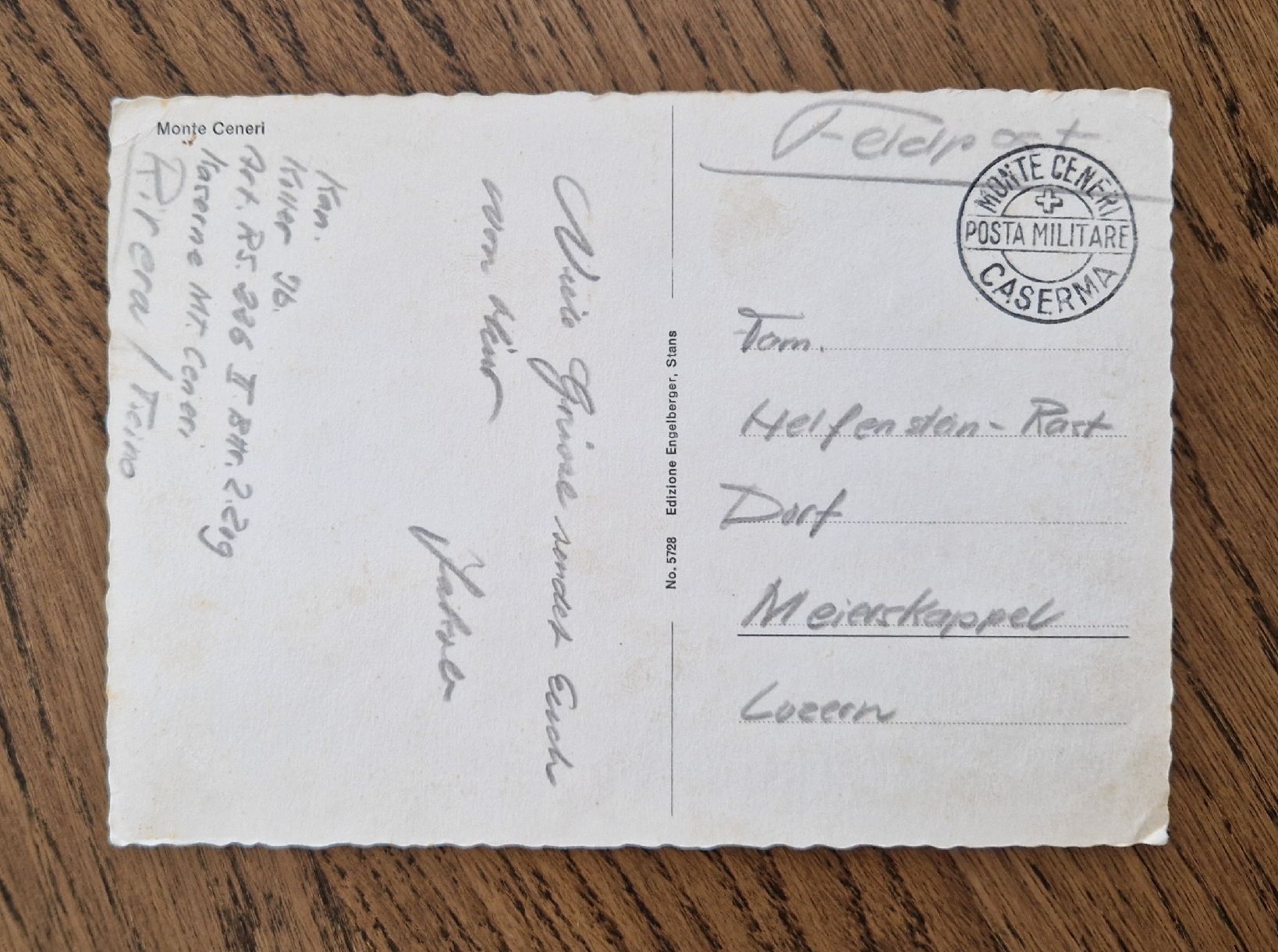 Cartoline postali: Monte Ceneri, Art RS 236 – Usato da Ebikon venduto da Donar50 1