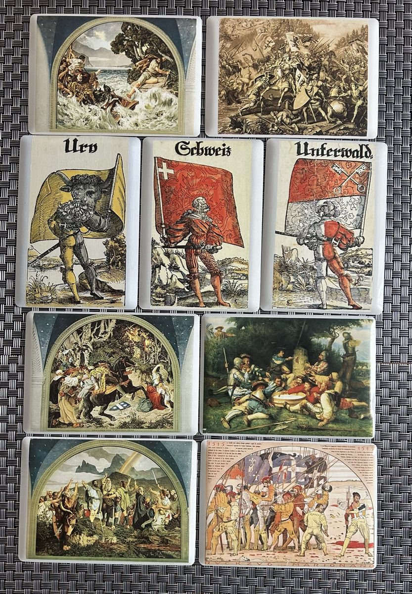 Schweizer Armee Schilder: Lot -- 9 x Blechschilder Schweizer Geschichte – Gebraucht aus Gossau SG von Gallus00