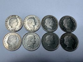 20 Rappen 1x1921/1x1931/1x1991/1x2011 UNZ/1x2012UNZ /2x2014