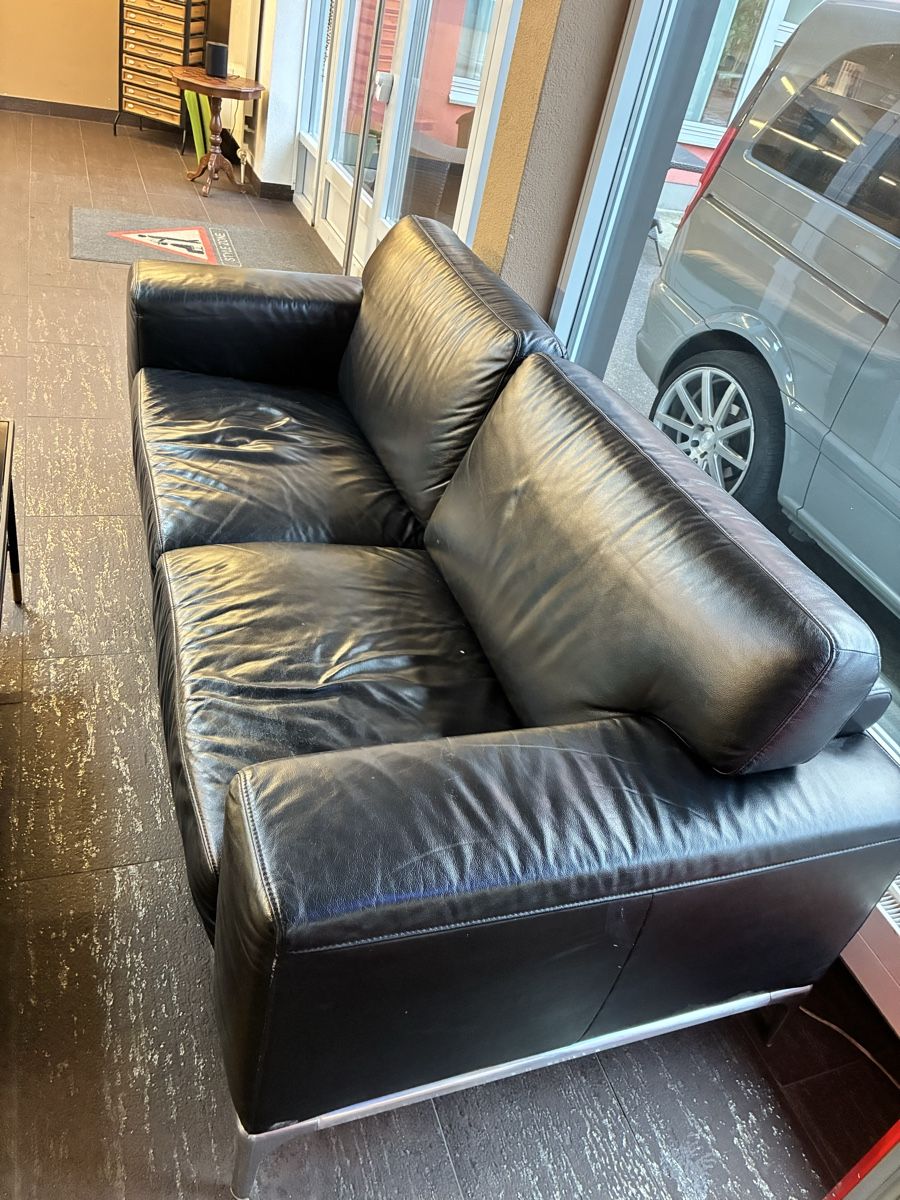 Divani: Echtleder Sofa, Schwarz – Usato da Dübendorf venduto da _KINGSMAN_ 2