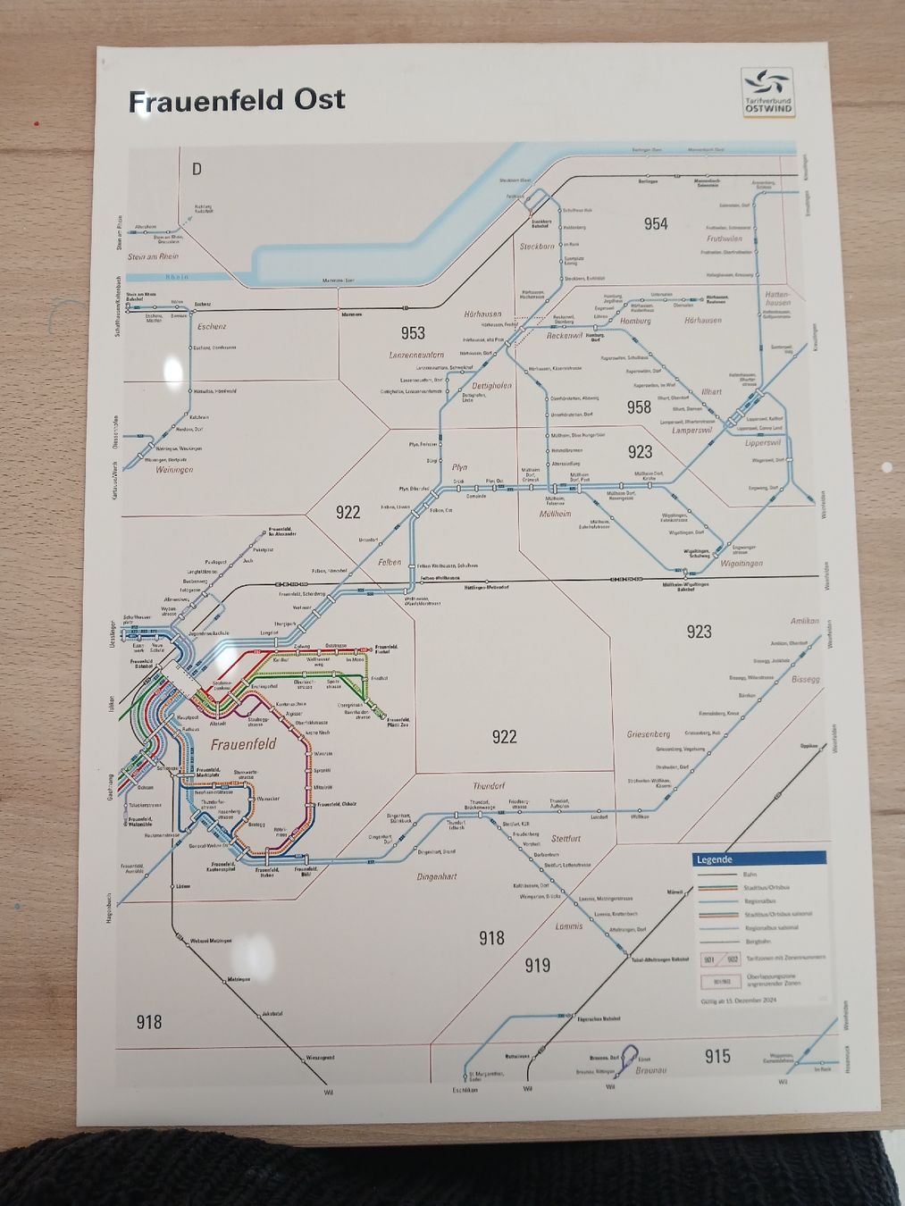 SBB/CFF/FFS Insegne: Frauenfeld Ost Netzplan aus dem 2025 – Usato da Brügg BE venduto da Just_standing_here
