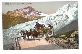 Furkastrasse (UR/VS) Postkutsche - Rhonegletscher - um 1910