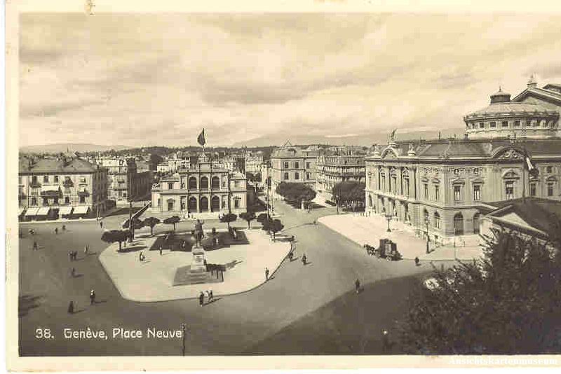 Ansichtskarten: Genève - Place Neuve + 1933 – Gebraucht aus Emmenbrücke von teestube