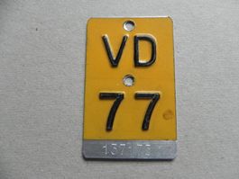 Mofanummer Mofa Nummer VD 77 Waadt 1977 Töffli Geschenk