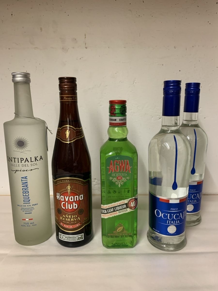 Bevande alcoliche: pisco peruano, coca blend, rum – Nuovo e nell'imballaggio originale da Winterthur venduto da Arcade