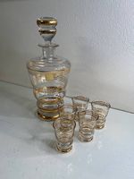 Carafe à liqueur vintage art déco Decaver avec 5 verres