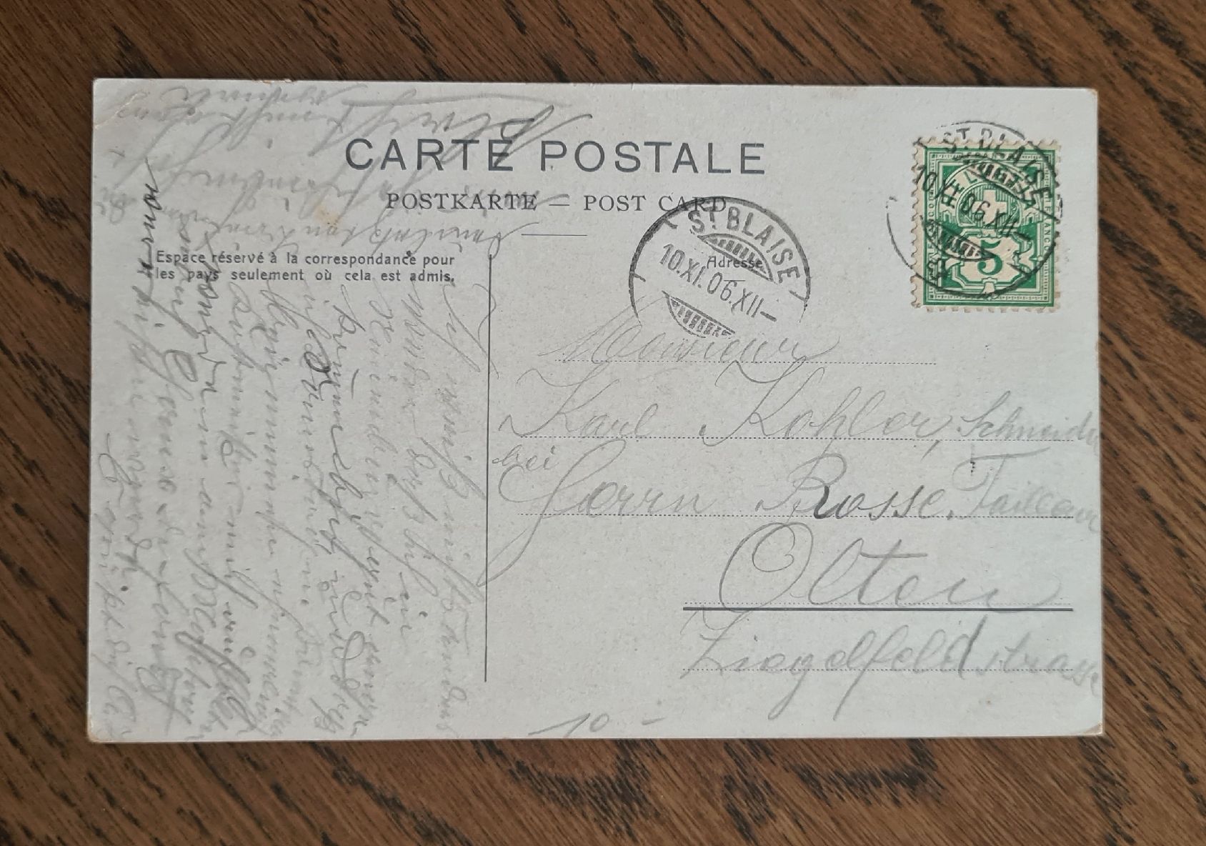 Ansichtskarten: von Neuenburg nach Olten 1906 – Gebraucht aus Ebikon von Donar50 1