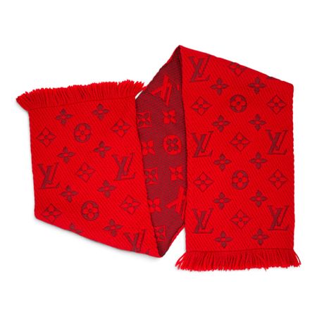Louis Vuitton Logomania Schal Wolle rot