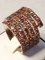 Ring 925 Silber Edelsteine multicolour Gr. 58 Sommer-Chic!