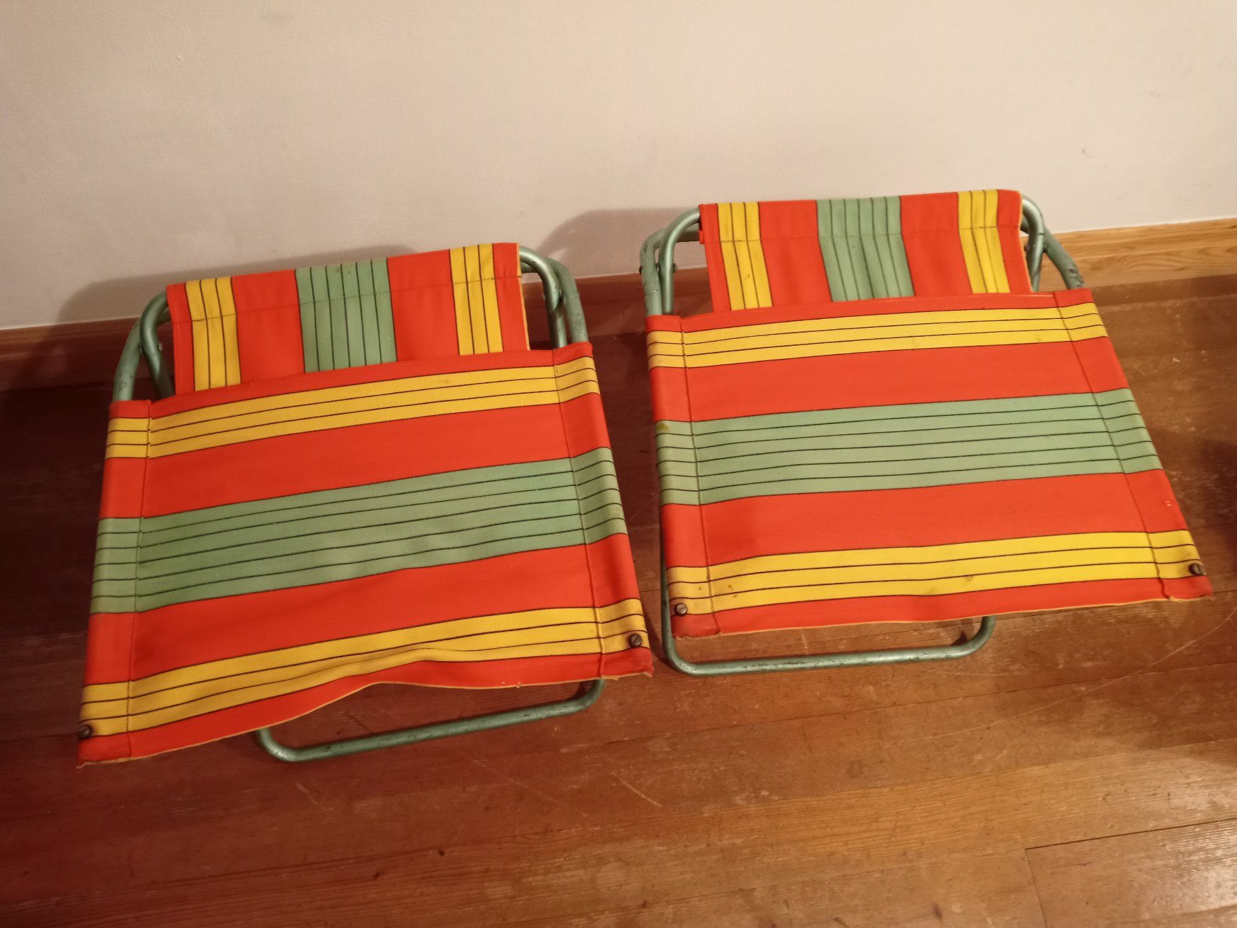 Sedie: 2x Camping-Stuhl  Klappstuhl vintage – Usato da Prez-vers-Siviriez venduto da Monija70 2