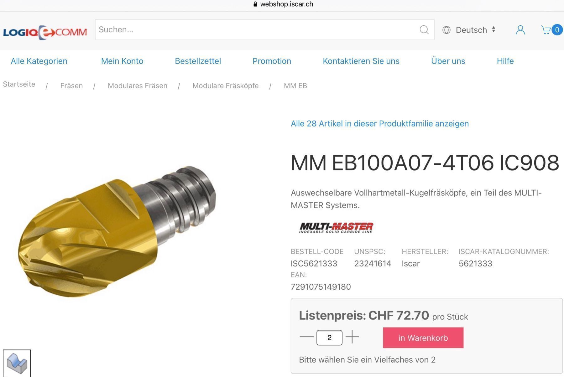 Tutti gli attrezzi: 2x ISCAR Multi-Master VHM Kugelfräskopf Ø 10mm – Nuovo e nell'imballaggio originale da Widnau venduto da frohsinn7 5