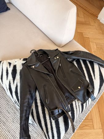 A.P.C. Paris Moto Jacket – Echtleder – Schwarz – Grösse S