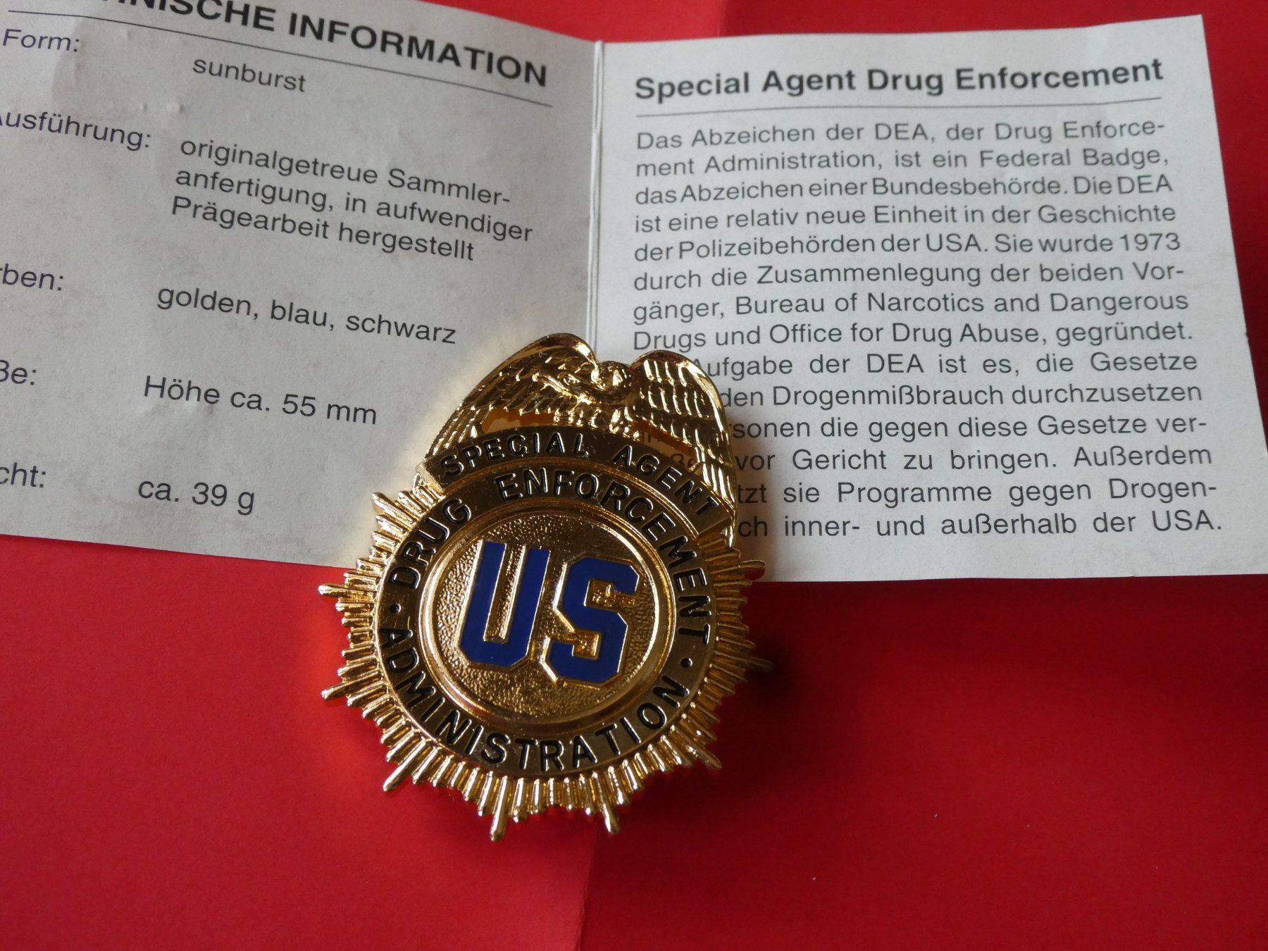 Medaglie: USA, Special Agent Drug Enforcement     Replika – Nuovo (secondo la descrizione) da Hinterforst venduto da Rohusri