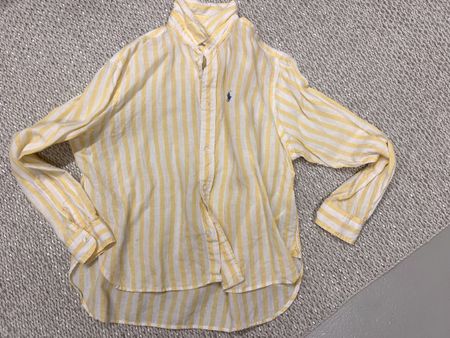 Polo Ralph Lauren Hemd gestreift Gelb Weiss Grösse M gut