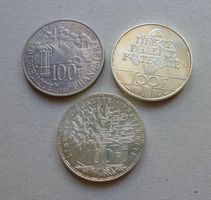++ Frankreich ++ 3x 100 Francs Silber
