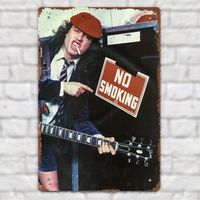 🎸Angus Young Vintage Rauchverbotsschild-Rockige Wanddeko!🎸