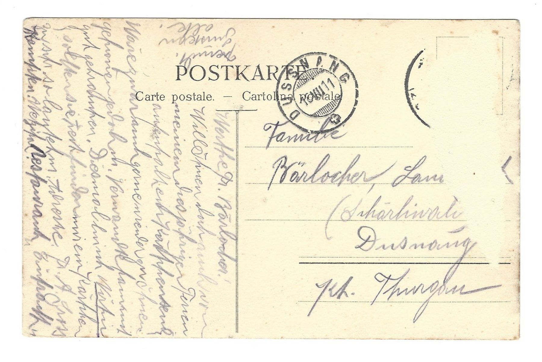 Cartoline postali: Historische Ansichtskarte Ob. Wetzikon Winter 1911 Krone – Usato da Frauenfeld venduto da Astra13 1