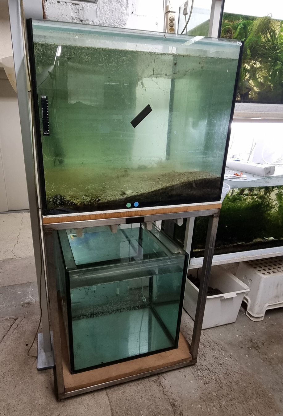 Regale: Metallregal mit 2 Aquarien – Gebraucht aus Oberentfelden von Myri13