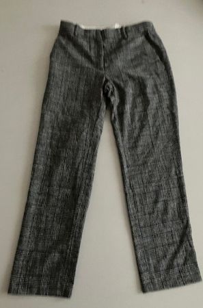 Pantalon élégant à carreaux gris/noir, taille 36