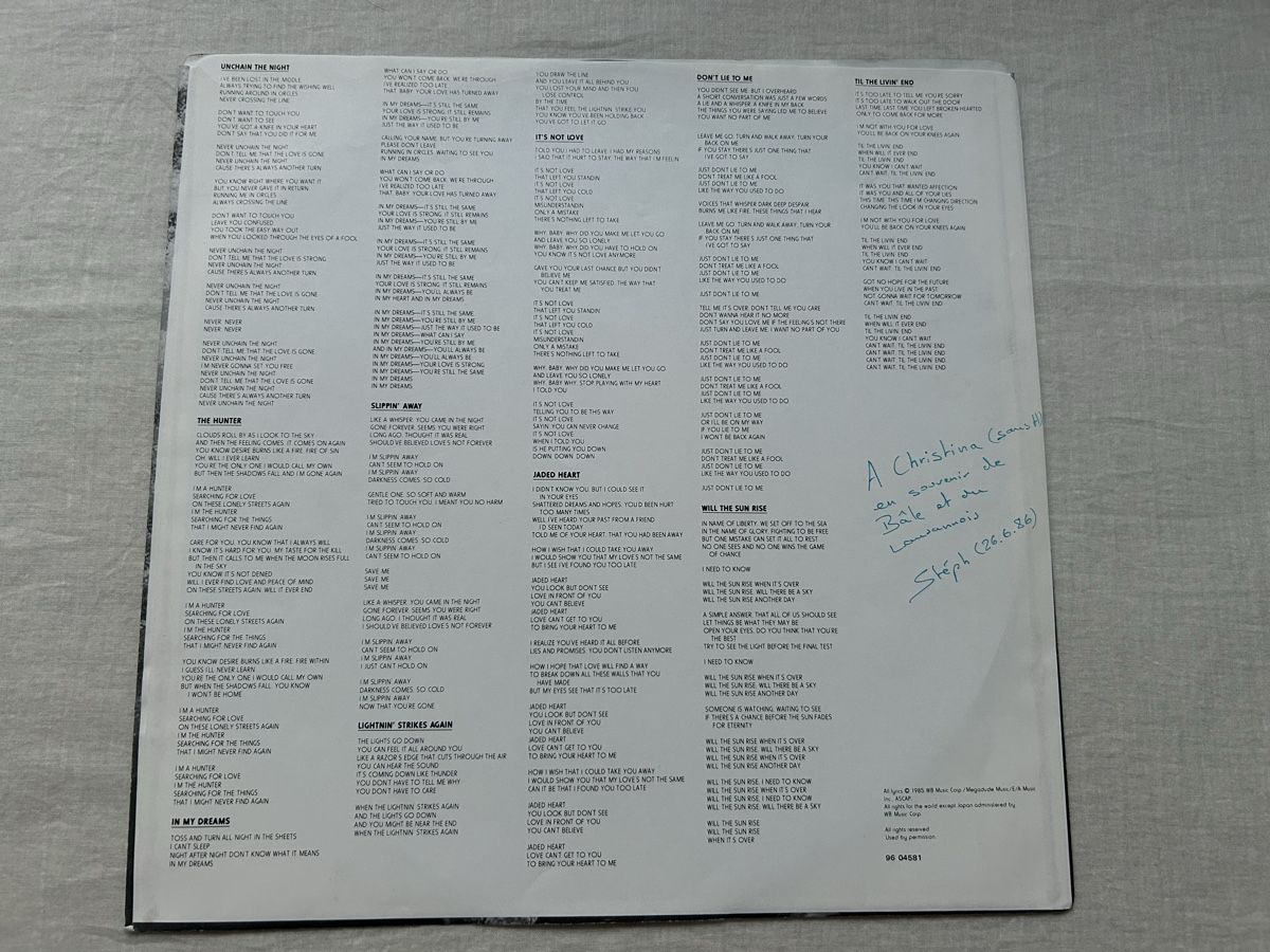 Schallplatten: Dokken / Under Lock And Key 1985 – Gebraucht aus Genève von NipponiaNippon 2