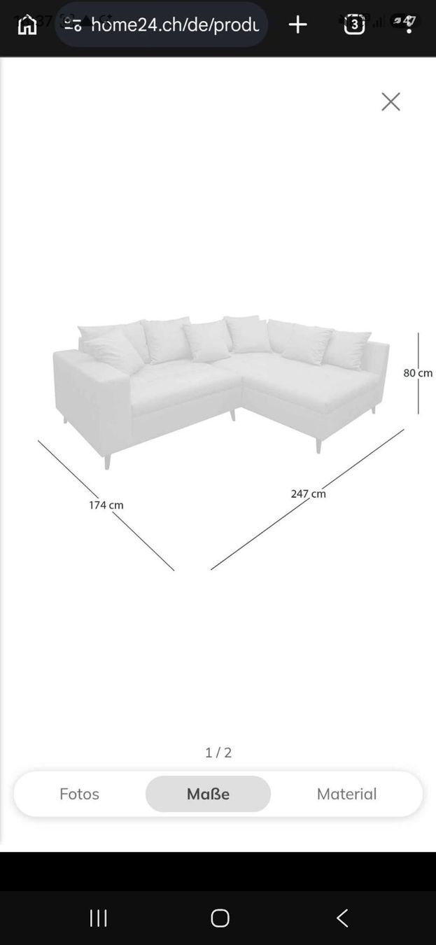 Sofas: Ecksofa grau mit Ottomane gebraucht – D'occasion à Riedholz par Iso2 5