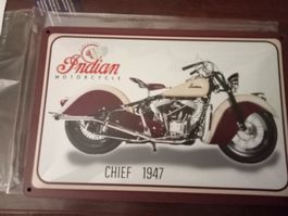 Blechschild-INDIAN MOTORCYCLECHIEF 1947