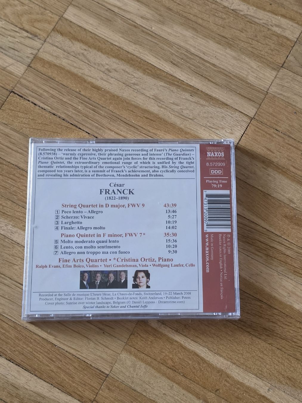 CD: Neue CD: Cesar Franck: String Quartets und  Piano Quintet – Nuovo e nell'imballaggio originale da Aesch BL venduto da immon 1