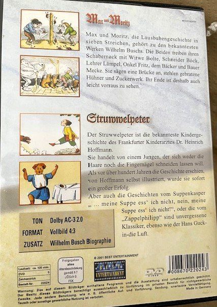 Tutti i DVDs: Max und Moritz & Struwwelpeter DVD - Klassiker! Super! – Usato da Lutzenberg venduto da Pinschi01 1