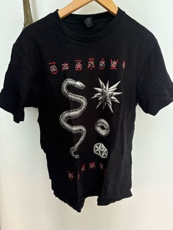 T-Shirt Oranssi Pazuzu schwarz mit Print Grösse M Metal