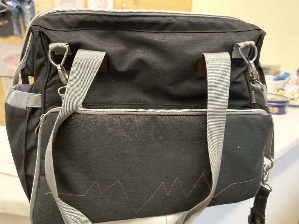Fillikid Borse & Zaini: Geräumige Wickeltasche viele Fächer schwarz grau / fillikid – Usato da Schöfflisdorf venduto da kin_2dp9