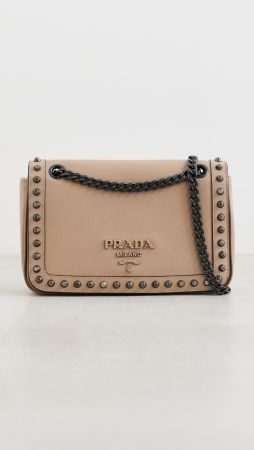 Prada Chain Flap Bag Studded Calf Small Perfect Condition