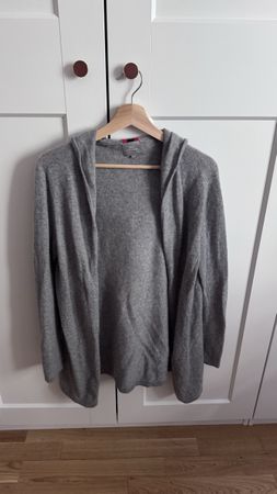 Grey Cashmere Cardigan with Hood size M