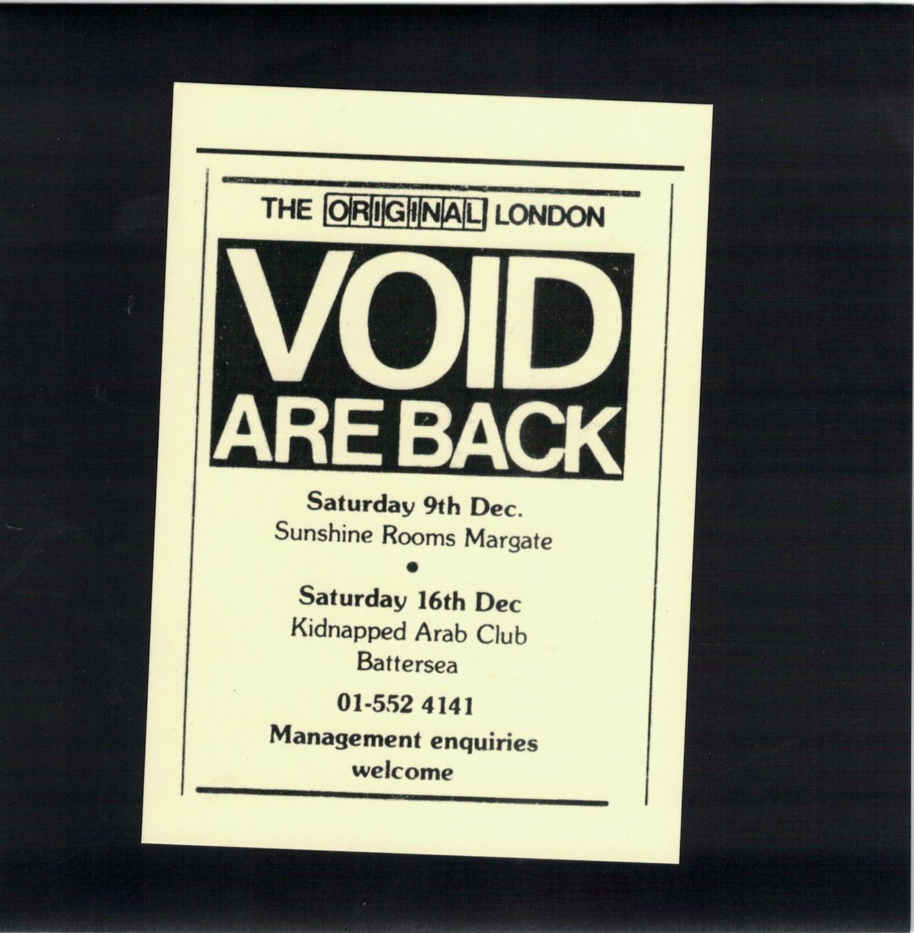 Dischi in vinile: Void (UK) - Raw Material (Requisitioned)  7” – Usato da Lugano venduto da mdal