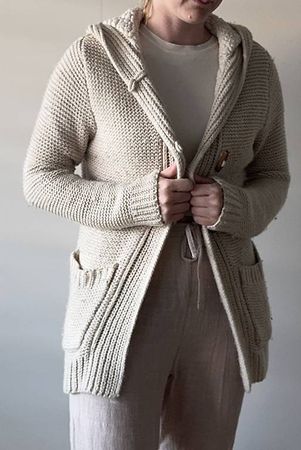 Strickjacke mit Kapuze Gr 152/XS