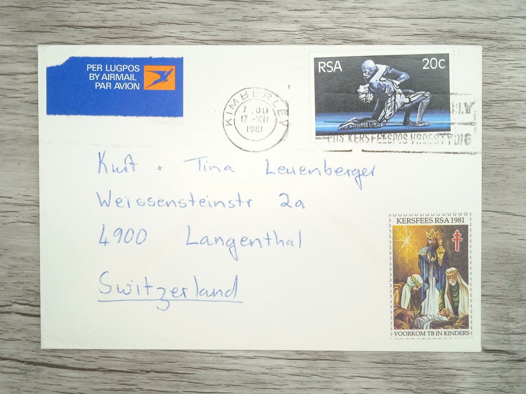 Tutti i francobolli: TR70 Enveloppe + Timbre RSA 1981 – Usato da Cousset venduto da Patrick_Collections