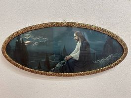 Sakralbild «Christus am Ölberg» vergoldeter Neobarock-Rahmen