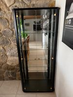 Elegante Glasvitrine / Sammlervitrine – schwarz mit Glasböde