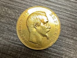 Pièce Or Napoléon III, 50 Francs, 1857 - Tête Nue