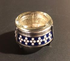 Kleine Kaviarschale, Russland, versilbert, prima erhalten