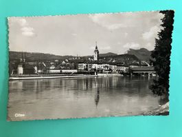 Ansichtskarte Olten Aare mit Holzbrücke gelaufen 1940