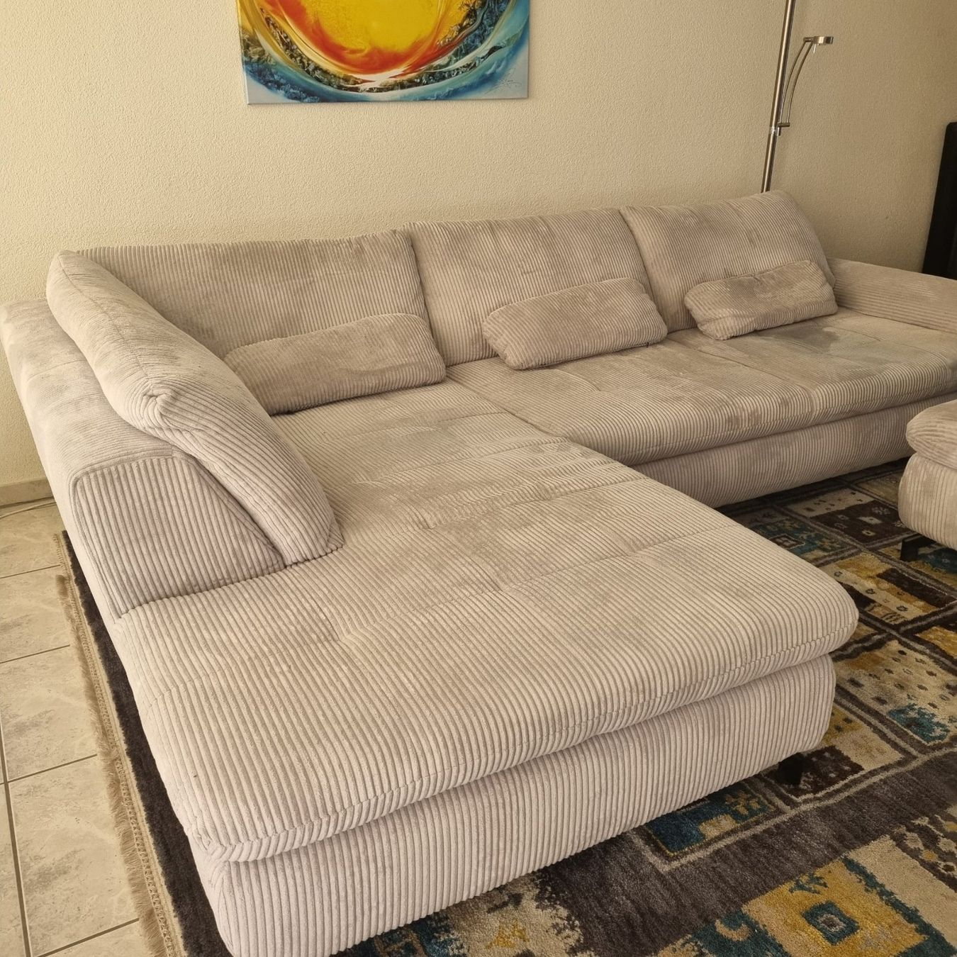 Divani: Ecksofa hellgrau Cordstoff – Usato da Cham venduto da Pilatus97 3