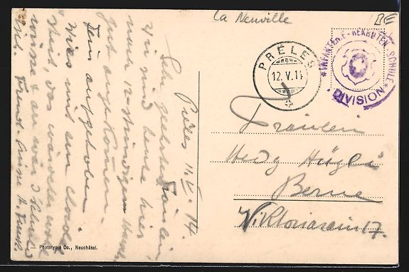 Cartoline postali: AK Prêles, Vue générale, 1914 – Usato da Berlin venduto da bartko-reher 1