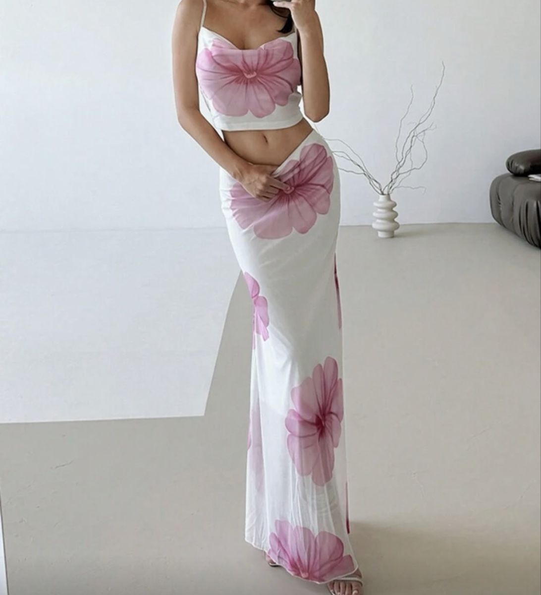 Vestiti: Sommer Set: Top & Rock mit Blumenmuster, Grösse L – Usato da Wattwil venduto da skr_94 2