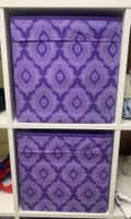 2x IKEA Fach DRÖNA violett-weiss gemustert, für Kallax-Regal