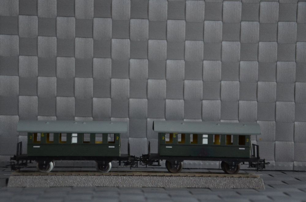 Lot De 4 Wagons Voyageurs Märklin 4040 – Échelle HO – Vert – Occasion Bon état