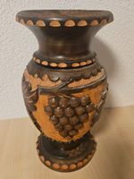 Holzvase Weinreben-Motiv (Weintrauben/Blätter) – Dekoration