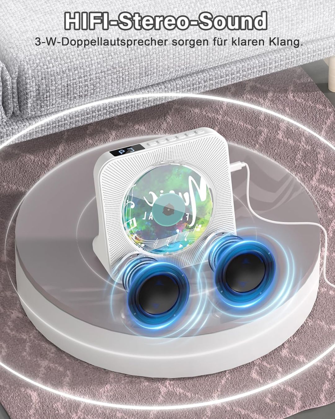 Tragbarer Mediaplayer: CD-Player tragbar mit Bluetooth Fernbedienung – Neu und originalverpackt aus St. Gallen von VerkaufsMaus50 6