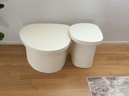 Couchtisch Set organisch weiss 2-teilig guter Zustand
