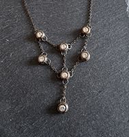 Collier femme laiton noirci et strass